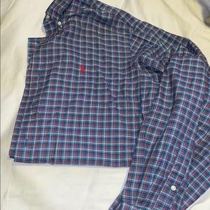 A polo button down shirt